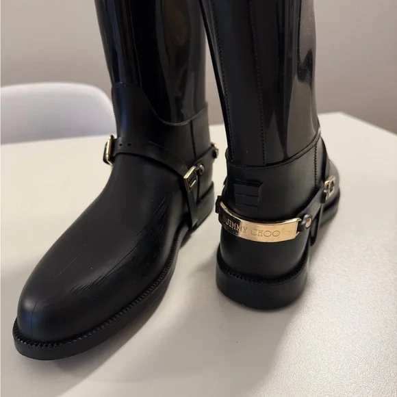 Jimmy Choo Black Over the Knee Boots - Picture 2 of 3